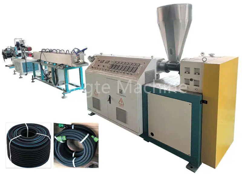 Rubber irrigation hose making machine using recycled rubber tire wastage