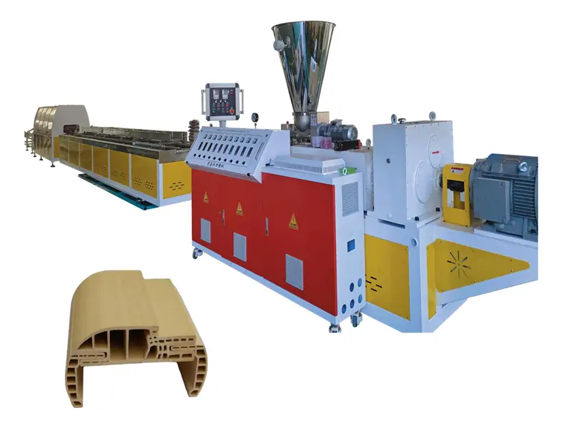 Temperature setting of WPC door frame extrusion line
